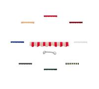 Lambrequin de Store banne en Toile Polyester H 20cm avec Jonc, Tissu de Rechange de Cantonnière Auvent d'Ombrage Vagues 2.5 3.4 4.8 7 m, Seulement Volant pour Balcon Jardin(Multi Red,B350cm)