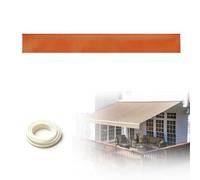 Lambrequin Droit de Remplacement pour Store Banne, Tissu Polyester Imperméable Résistant aux UV, Bord droit Bordure de Store pour Terrasse, Balcon, Jardin Camping-Car(Orange white,B580cmxH30cm)