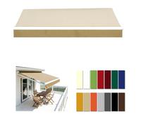 Lambrequin Plat de Rechange pour Store Banne, Bord Rectangulaire Droit de Remplacement, Bandes de Toile Imperméable Anti-UV Polyester pour Auvent Extérieur Auvent(Khaki,B370cm)