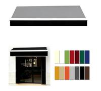 Lambrequin Plat de Rechange pour Store Banne, Bord Rectangulaire Droit de Remplacement, Bandes de Toile Imperméable Anti-UV Polyester pour Auvent Extérieur Auvent(Noir,B320cm)