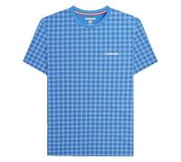 Lambretta Geo AOP T-shirt à manches courtes et col rond pour homme, Bleu (Vallarta Blue), XL