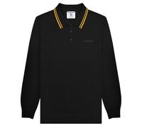 Lambretta Polo à col boutonné à manches longues pour homme, noir/or, M