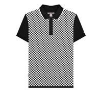 Lambretta Polo à manches courtes à carreaux pour homme, Noir , L