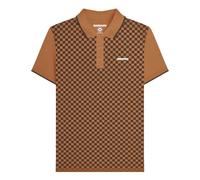 Lambretta Polo à manches courtes imprimé bicolore pour homme, tabac, M