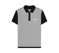 Lambretta Polo à manches courtes imprimé vichy pour homme, Noir , 4XL
