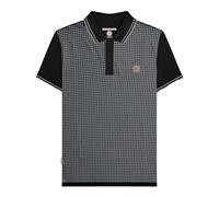 Lambretta Polo à manches courtes pour homme Motif pied-de-poule, Noir/fer, 4XL