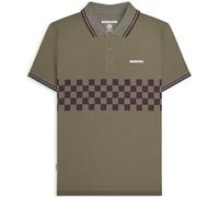 Lambretta Polo bicolore, kaki, L