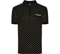 Lambretta Polo élégant décontracté rétro pour homme Motif cible, noir/or, XL