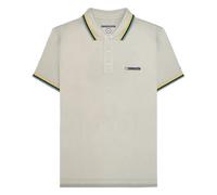 Lambretta Polo Mod Triple Liseré Tabac pour Homme avec Liseré Blanc Crème Bleu Marine, Taille 3XL