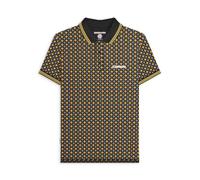 Lambretta Polo rétro à manches courtes géométrique pour homme 7164 - Noir, noir/or, XL