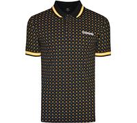 Lambretta Polo rétro à manches courtes pour homme Motif géométrique 7164 - Noir, Noir , 4XL