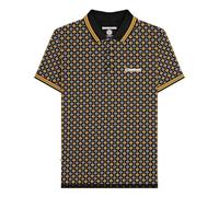Lambretta Polo rétro à manches courtes pour homme Motif géométrique 7164 - Noir, Noir , XXL
