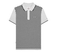 Lambretta Polos à carreaux pour homme, blanc/noir, XL