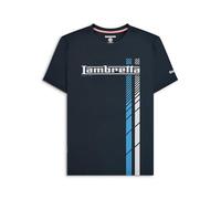 Lambretta Polos pour hommes avec rayures de course rétro délavées, bleu marine, 3XL