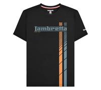 Lambretta Polos pour hommes avec rayures de course rétro délavées, Noir , 4XL