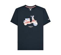 Lambretta T-shirt à col rond pour homme Motif drapeau du Royaume-Uni, bleu marine, L