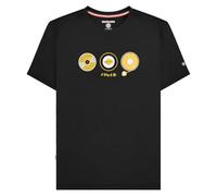 Lambretta T-shirt décontracté à manches courtes en vinyle pour homme, Noir , L