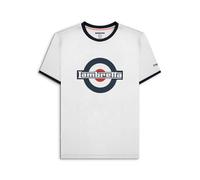 Lambretta T-shirt Ringer pour homme, Blanc/bleu robe, L