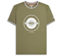 Lambretta T-shirt Ringer pour homme, Kaki/Gris, M