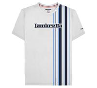 Lambretta T-shirts rétro avec logo à rayures pour homme, blanc, L