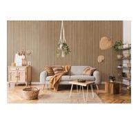 Lambris PVC effet tasseau décoratif lamelles imitation bois linio 37,5 x 260 cm
