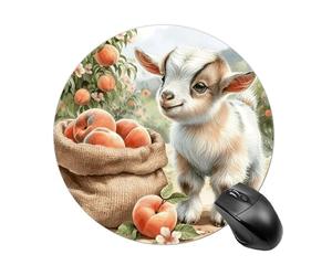 Lambs Under The Orchard Tapis de souris rond avec base en caoutchouc antidérapante et imperméable Tapis de souris de jeu rond esthétique Petit tapis de souris portable pour ordinateur portable