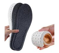 Lambs Wool Warm Insole Soft Bottom Sports Long Standing Not Tired Absorbent Damping and Velvet Thickening in Winter(Grey,39-40)