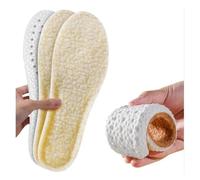 Lambs Wool Warm Insole Soft Bottom Sports Long Standing Not Tired Absorbent Damping and Velvet Thickening in Winter(Beige,39-40)