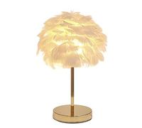 Lamde Bureau,De Table À Plumes, Abat-Jour Romplumes,De Chevet, Décoratif, Éclairage D'Ambiance, Rechargeable, À Intensité Variable Par Simple Pression, Pour Chambre Ou Salon./Blanc/A