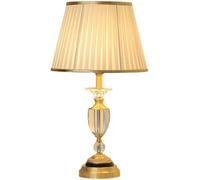 Lamde Table En Laiton Et E27 À 1 Lumière, Abat-Jour En Tissu,De Chevet Moderne Pour Table de Nuit, Bureau Ou Lecture, Pour La Maison Ou Le Salon