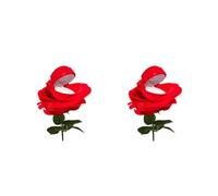LAMDNL Lot de 2 boîtes à bagues multi-usages en forme de rose pour bague de mariage, fiançailles, présentoir à bijoux