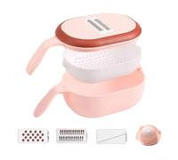 Lame 3/6 pour coupe-légumes en acier inoxydable avec panier de vidange, hachoir multifonction et trancheuse à fruits pour une coupe lisse (rose 3)