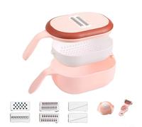 Lame 3/6 pour coupe-légumes en acier inoxydable avec panier de vidange, hachoir multifonction et trancheuse à fruits pour une coupe lisse (rose 6)