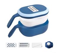 Lame 3/6 pour coupe-légumes en acier inoxydable avec panier de vidange, hachoir multifonction et trancheuse à fruits pour une coupe lisse (bleu 3)