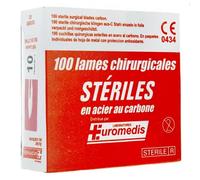 Lame de bistouri stérile Taille N°10 - Euromedis - Boite de 100