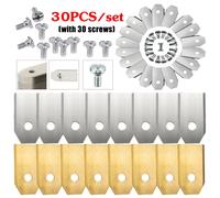Lame de coupe de tondeuse à gazon en acier inoxydable, 18/30 pièces, avec Kit de vis de remplacement pour Husqvarna Automower/Gardena, pièce de tondeuse à gazon robotisée 30pcs Gold