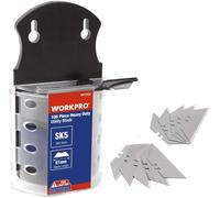 Lame de Couteau Lame Trapeze de Cutter avec Distributeur 100 Pieces, WORKPRO