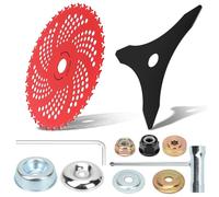 Lame de débroussailleuse à 36 dents en carbure de tungstène de 230 mm et lame de débroussailleuse en acier à 3 dents de 255 mm avec kit adaptateur universel