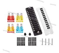 Lame De Distribution D'alimentation De Voiture Et De Bateau,Fusible Night Box,Support De Panneau Avec Indicateur Led,Auto Marine ¿Tanche,6 Voies,12 Voies,12 Voies,12 Voies,32v - Type Type B 12-Ways