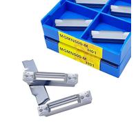 Lame de fente en aluminium for tour CNC, Inserts en carbure de rainurage, MGMN150-G MGMN200-G MGMN250-M MGMN300-M MGMN400-M MGMN500-M AK H01, 10 pièces(MGMN200-G H01)