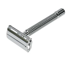 Lame de rasoir pour homme, modèle fantaisie, nostalgie, chrome.