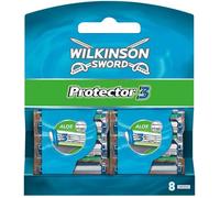 Lame de rasoir - Wilkinson Sword - Protector 3 - Pack de 8 lames - Revêtement Alpha-Diamond - Douceur Aloe Vera