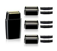 Lame de rechange pour rasoir compatible avec BaBylsPRO Double FXFS2 - Grille métallique (Noir, pack de 3 pièces)