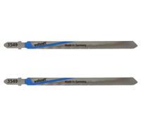 3549000 2 Lames de Scie Sauteuse Hss Queue en T, Longueur Dentée 110 Mm, Longueur Totale 130 Mm, Pas de Dents : 1,2 Mm, Dents Ondulées Et Fraisées