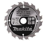 Makita Lame de scie Makita SPECIALIZED 136x20x16Z Quantité:1
