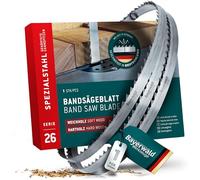 Lame de scie à ruban Bayerwald en acier spécial avec dents trempées - 2100 x 10 x 0.5 x 6 / pour tous les types de bois courants/bande de scie adaptée à Flott. Scheppach et autres.