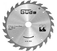 Lame de scie carbure - 165 x 20 mm - 24 dents pour scie G58232 Güde G58333