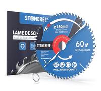 Lame de scie circulaire 160x20 60 dents bois alésage 20 + bague 16 | 60 dents pour une coupe nette dans le stratifié comme dans le bois massif, bague 20 vers 16 mm fournie