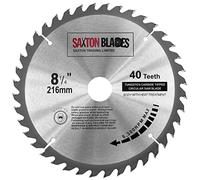 Lame de scie circulaire à bois Saxton TCT21640T 216 mm x 30 mm x alésage x 40 dents pour Bosch Makita Dewalt