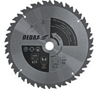 Lame de scie circulaire Dedra 315x30mm 24z. avec inserts en carbure et limiteur d'avance - HL31524